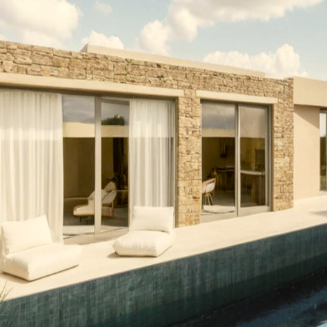 Villa exterior with pool